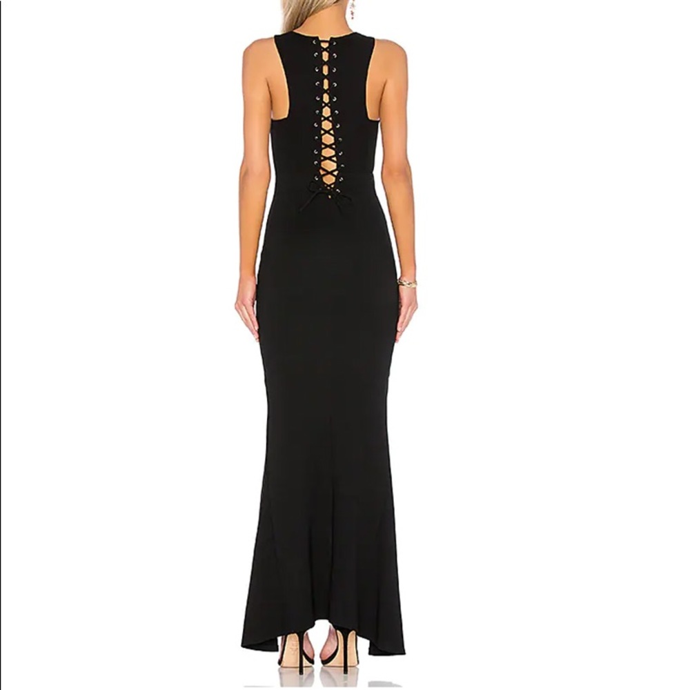 NWT Lovers + Friends Black Floor Length Dress - Picture 3 of 5